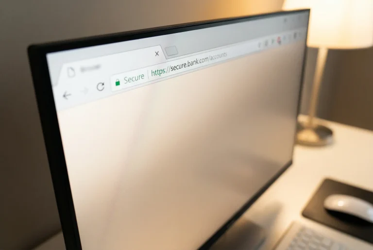 Barra de endereço de navegador mostrando site seguro com cadeado